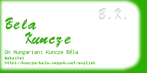 bela kuncze business card